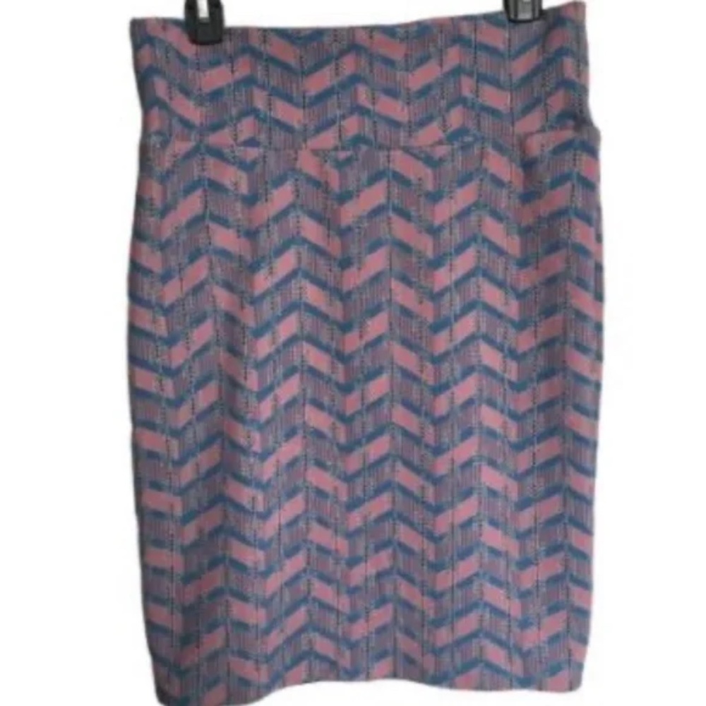Lula Roe Bodycon Skirt Pink And Blue With Arrows Women Size M